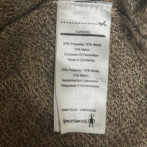 Smartwool Sweater Men's Sz Large Brown Winter Layer 1/4 Zip Pullover Jumper - Picture 7 of 7